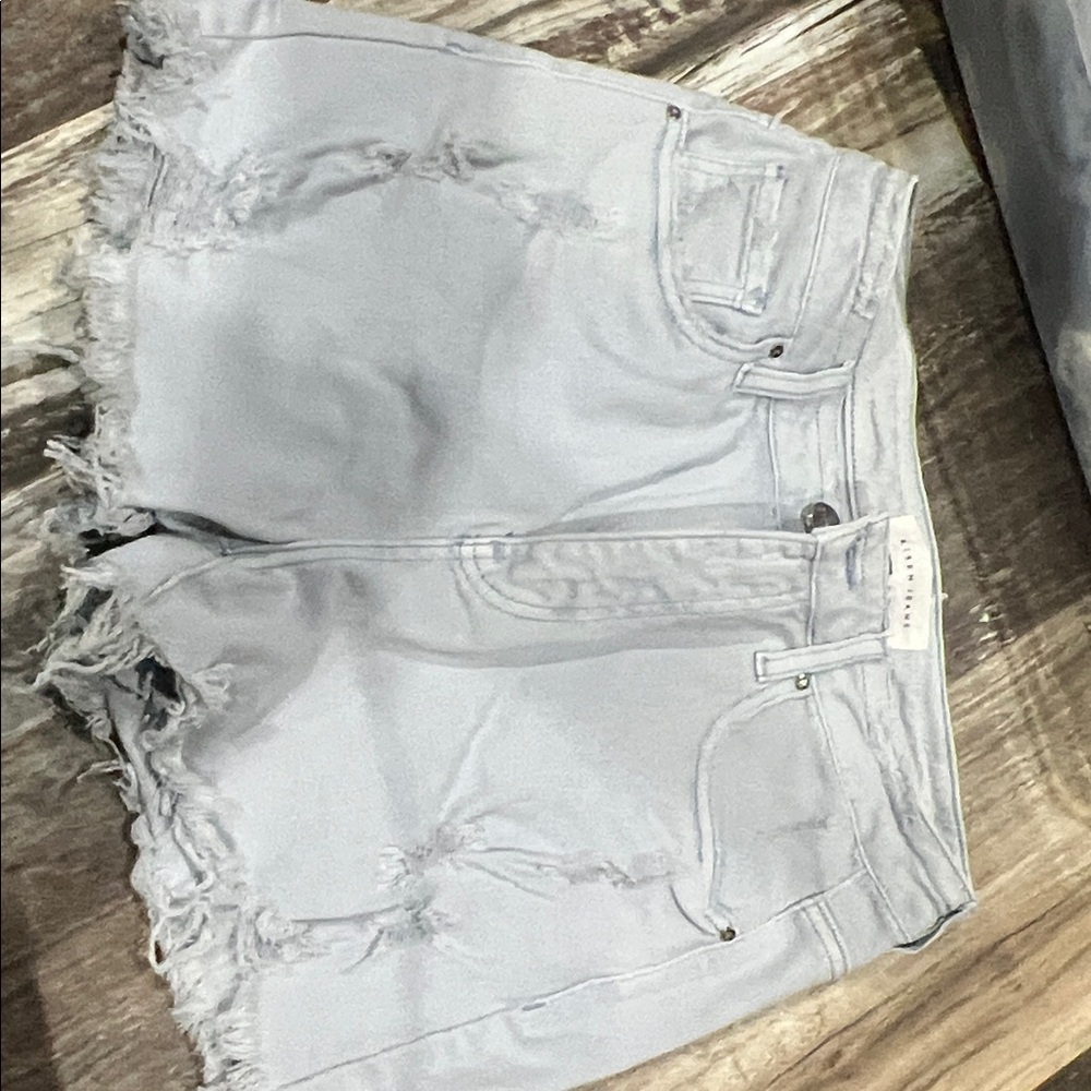 Stylish Light Gray Denim Shorts